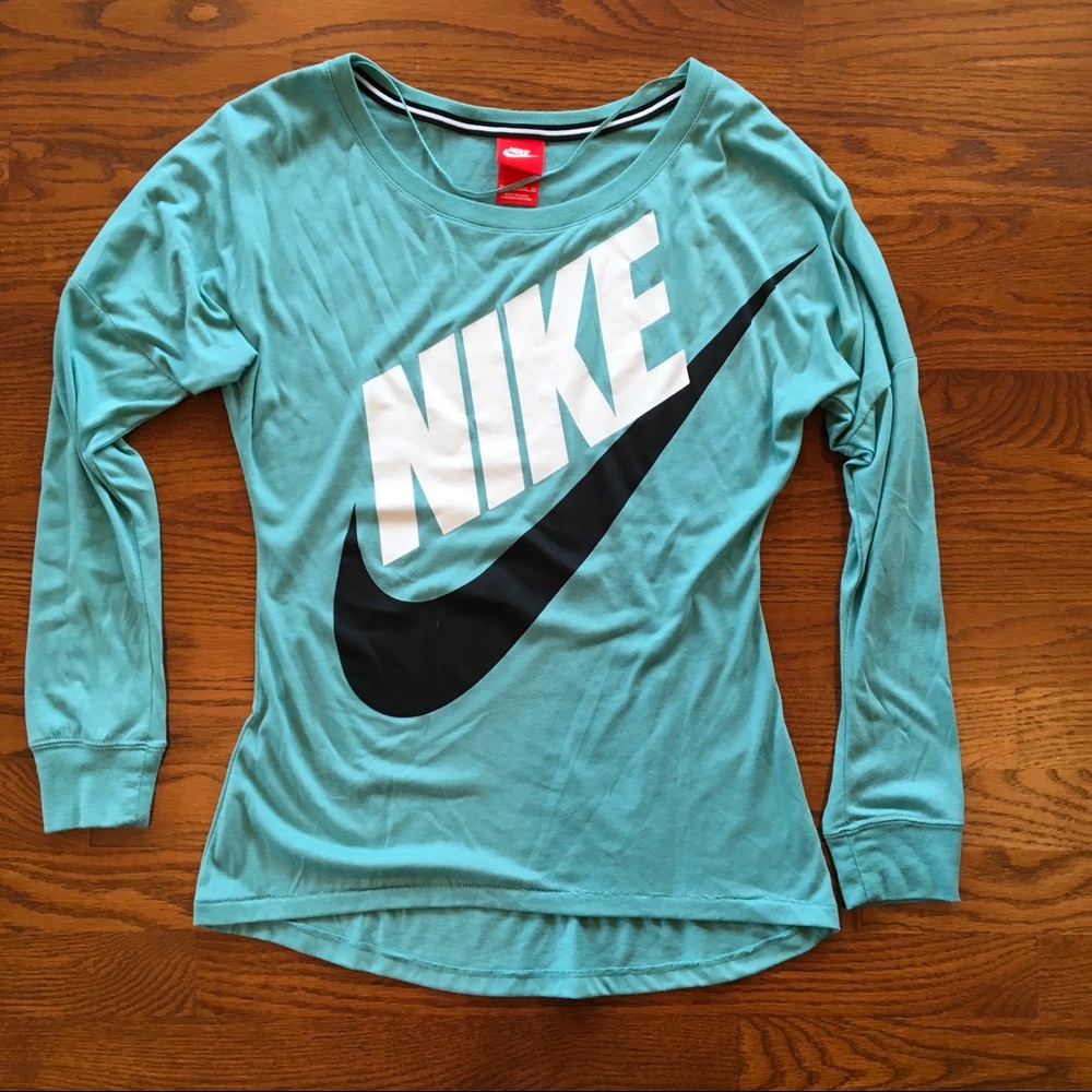 Turquoise Nike Long Sleeve T-Shirt